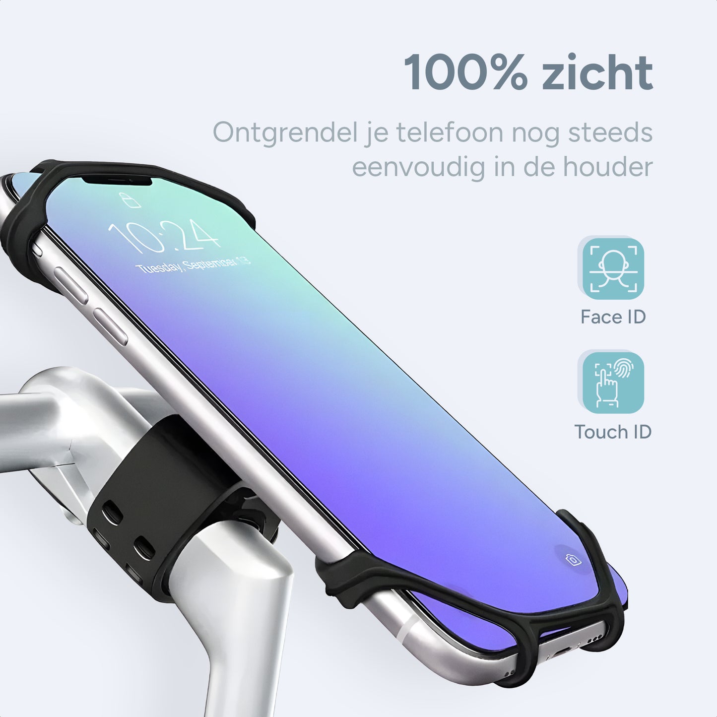 Telefoonhouder Fiets - 360° Rotatie - GSM Houder Fiets - Fiets / Scooter / Kinderwagen - Universeel - Zwart