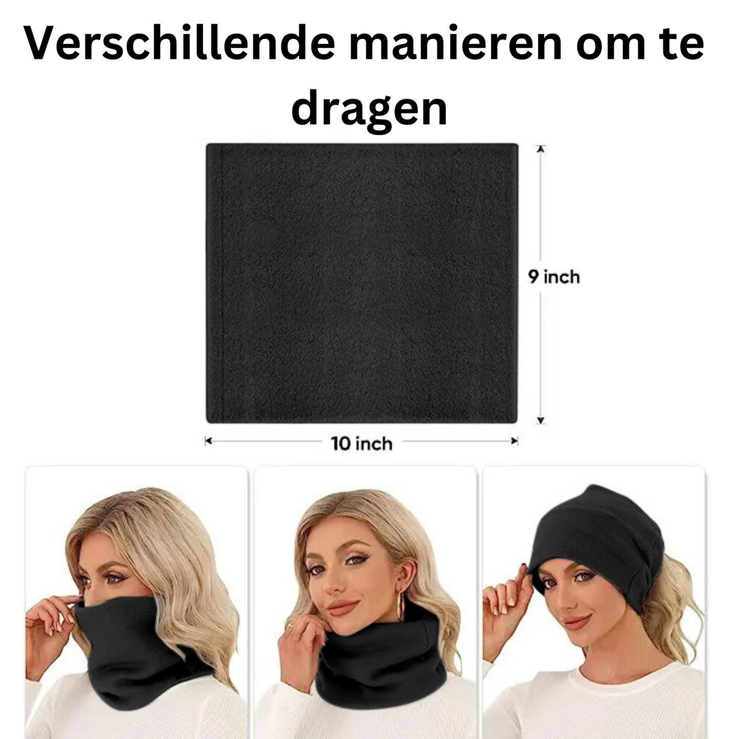 Nekwarmer Heren & Dames - Geschikt voor Wintersport, Wandelen & Fietsen - Halswarmer - Sjaal - Zwart