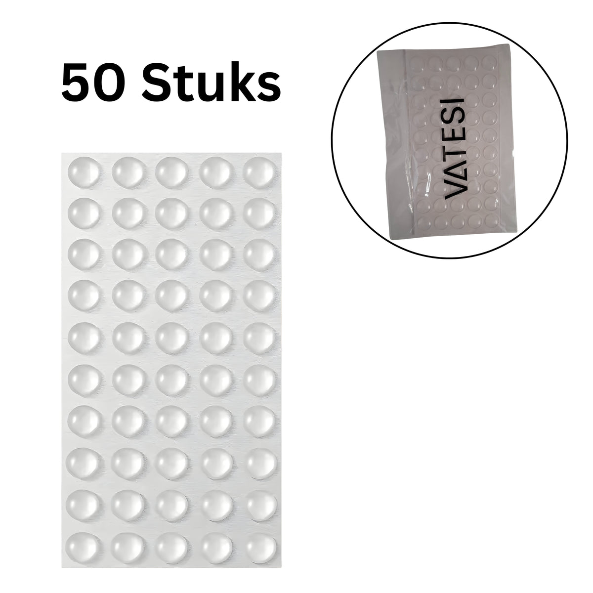 Stootdoppen 50 Stuks - Deurstoppers Zelfklevend - Deurbuffer Transparant - Stootdoppen voor binnen - 9 mm
