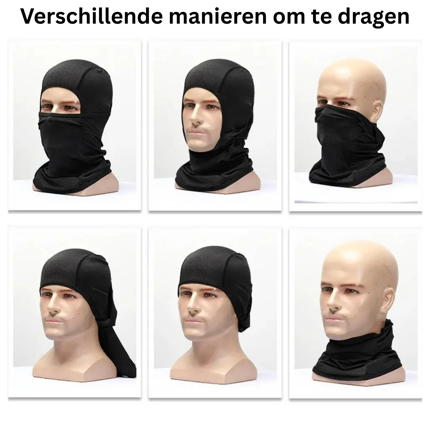 Helm Muts geschikt voor Fiets / Scooter / Motor - Balaclava - Fietskleding Winter - Zwart