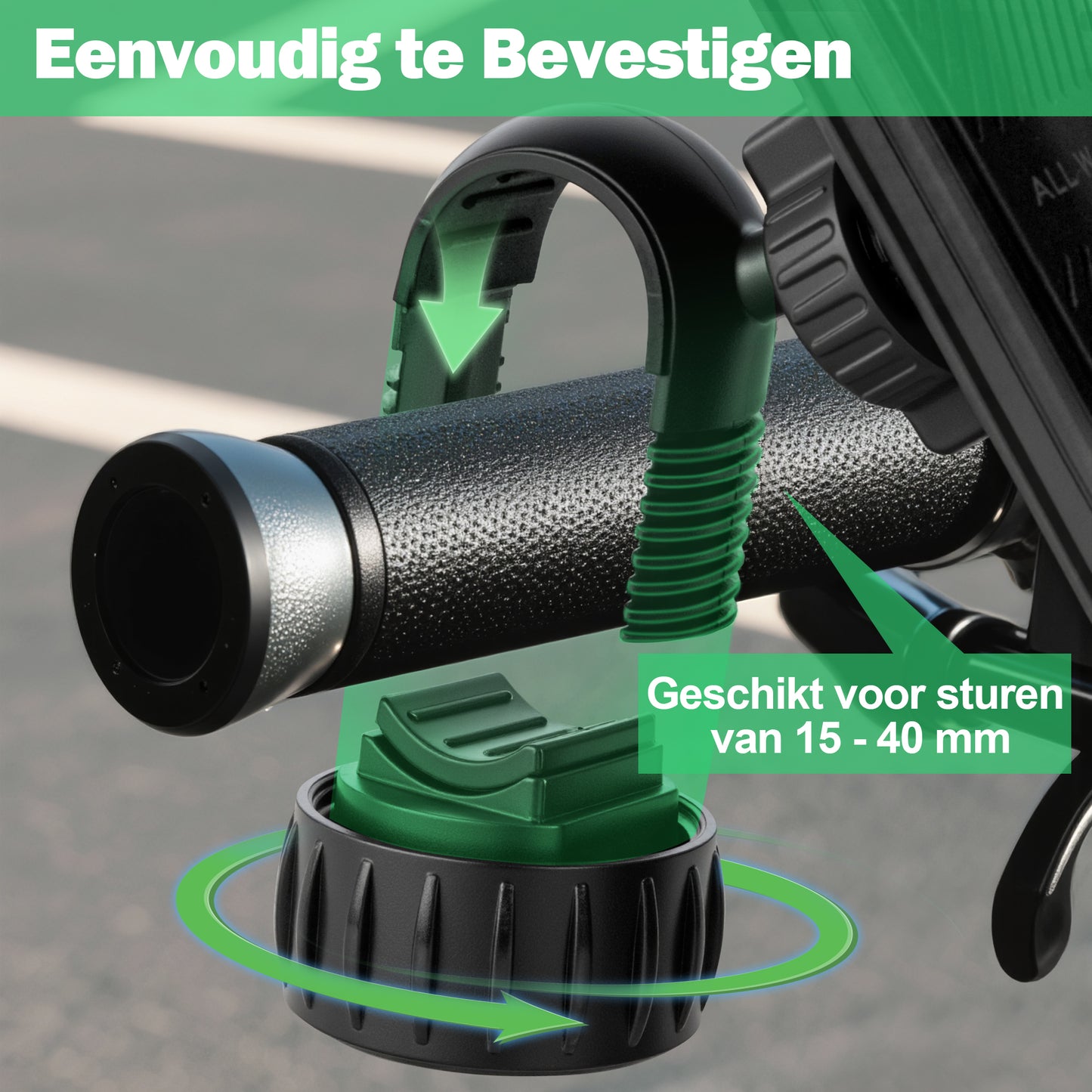 Telefoonhouder Fiets met Quick Release - Anti Shock & 360° Rotatie - Universeel - Zwart