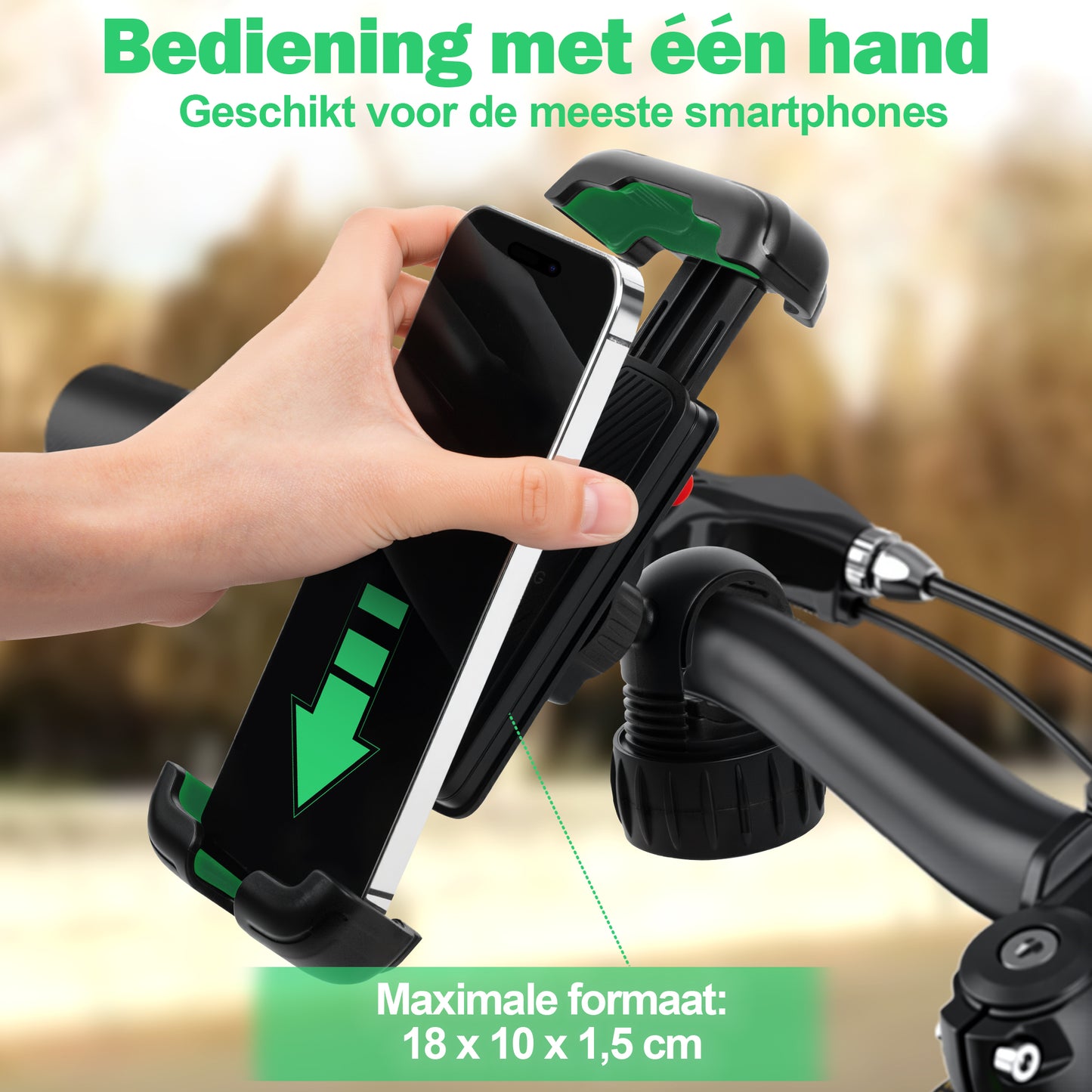 Telefoonhouder Fiets met Quick Release - Anti Shock & 360° Rotatie - Universeel - Zwart