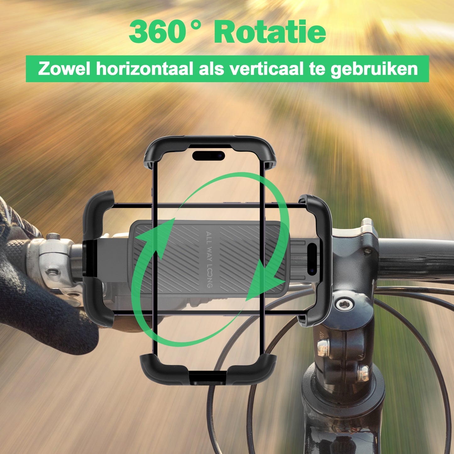 Telefoonhouder Fiets met Quick Release - Anti Shock & 360° Rotatie - Universeel - Zwart