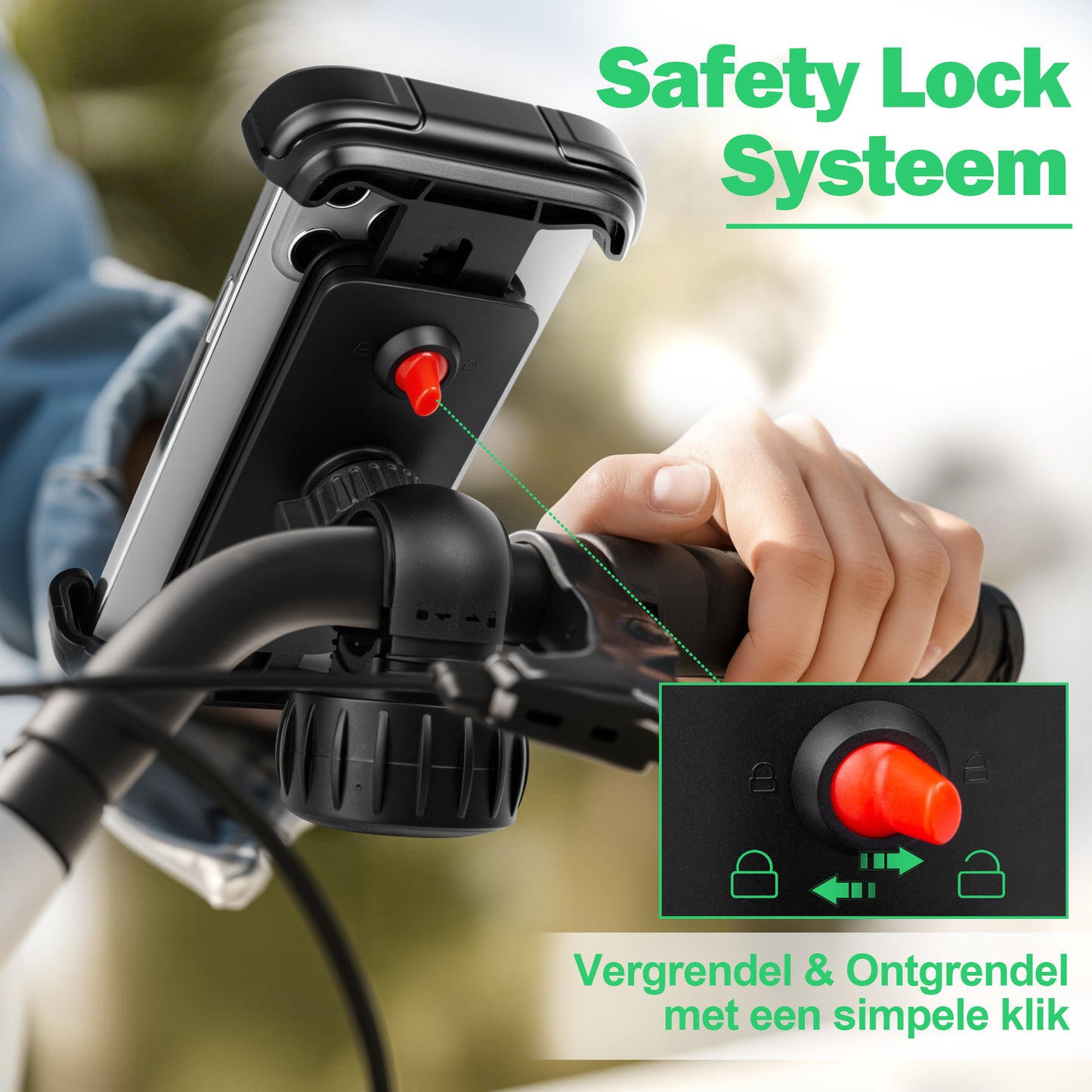 Telefoonhouder Fiets met Quick Release - Anti Shock & 360° Rotatie - Universeel - Zwart