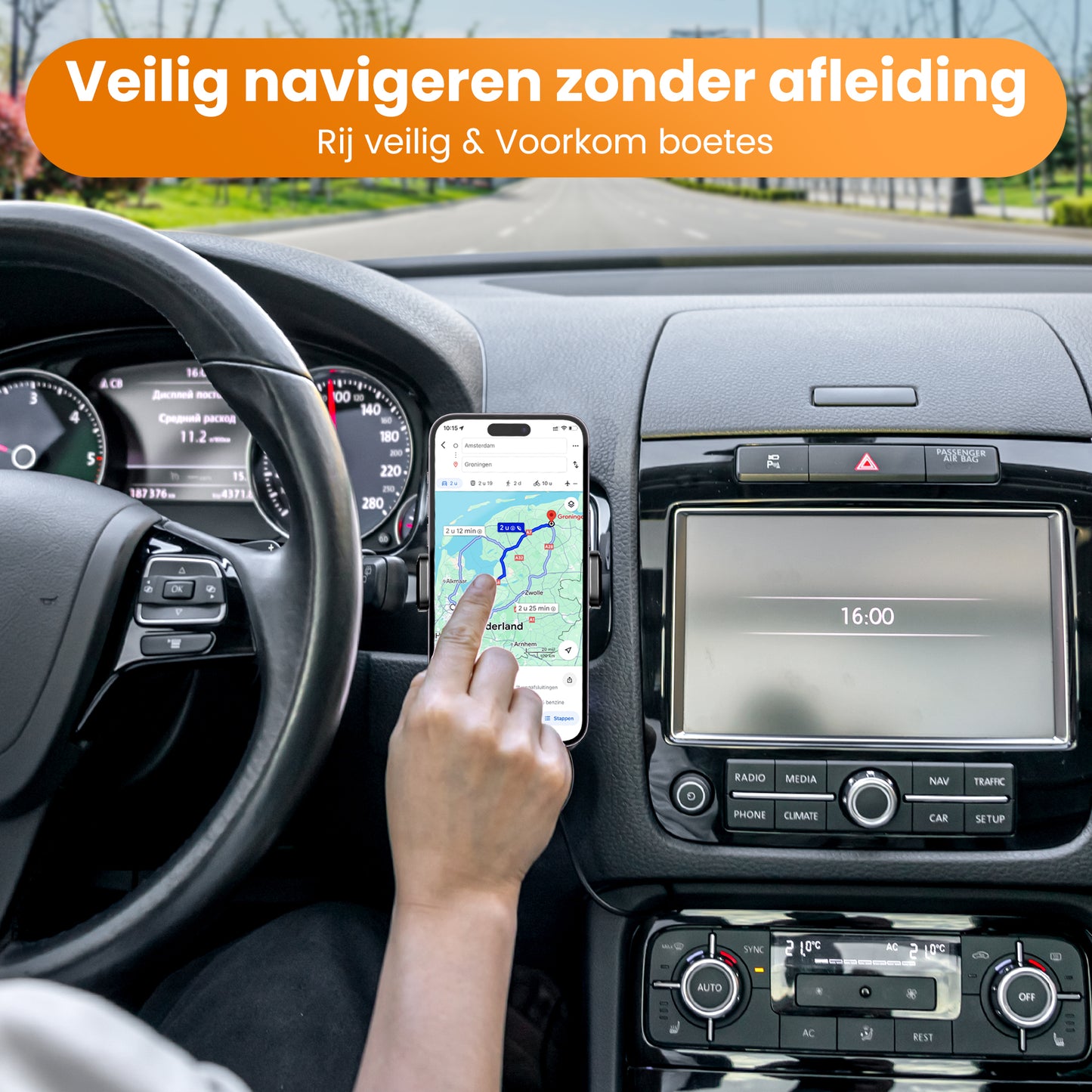 Telefoonhouder Ventilatierooster Auto - Universeel - Zwart