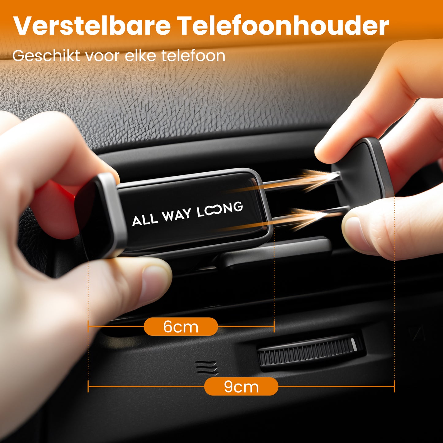 Telefoonhouder Ventilatierooster Auto - Universeel - Zwart
