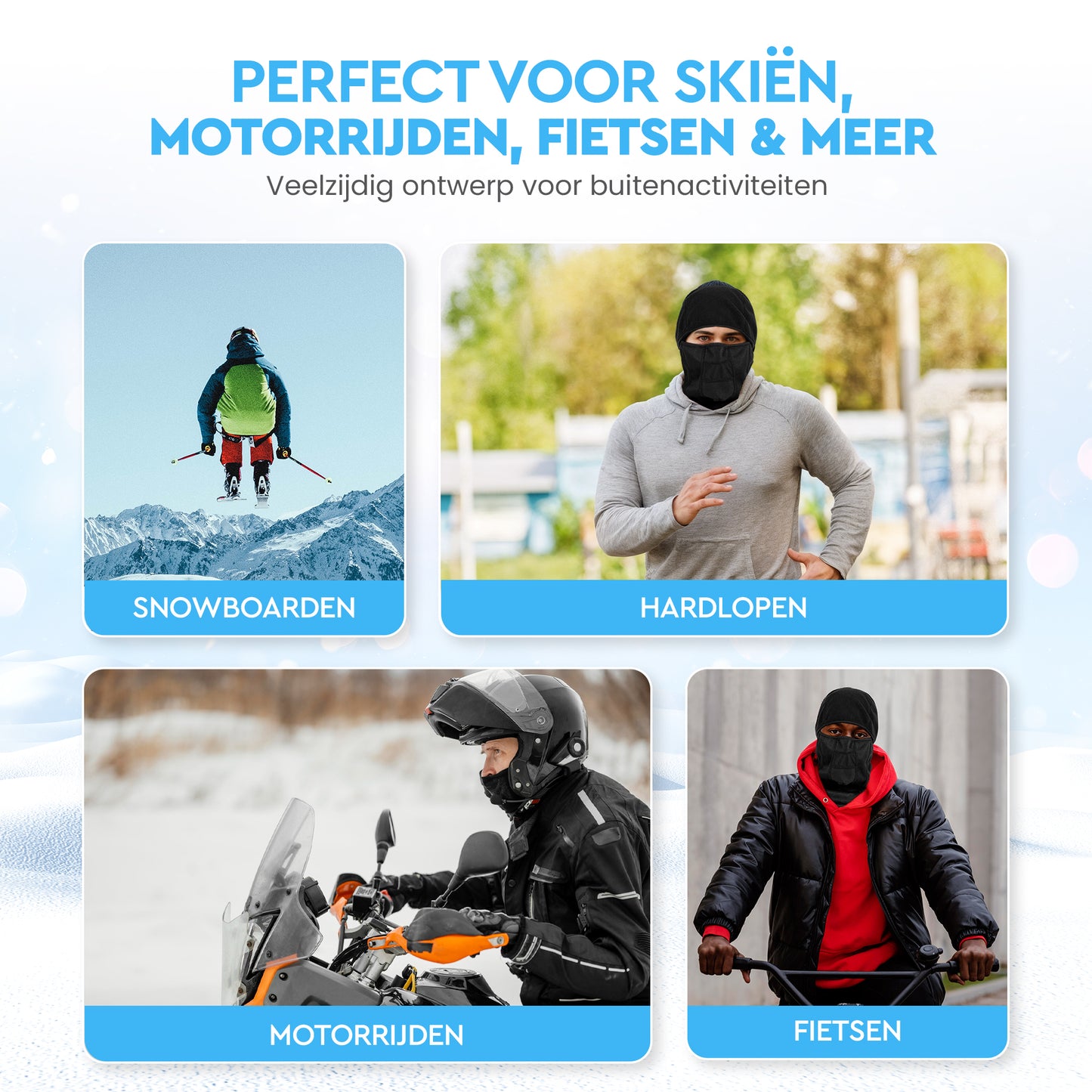 Waterdichte Balaclava -Ski Masker - Geschikt voor Fiets / Scooter / Motor / Wintersport - Zwart