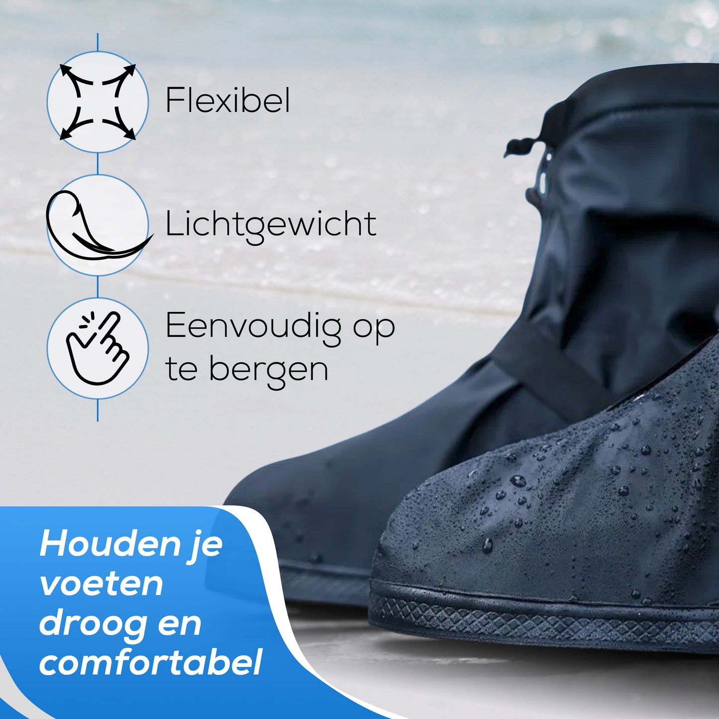 Overschoenen Waterdicht - Regenschoenen Fiets - Schoenhoesjes - Zwart