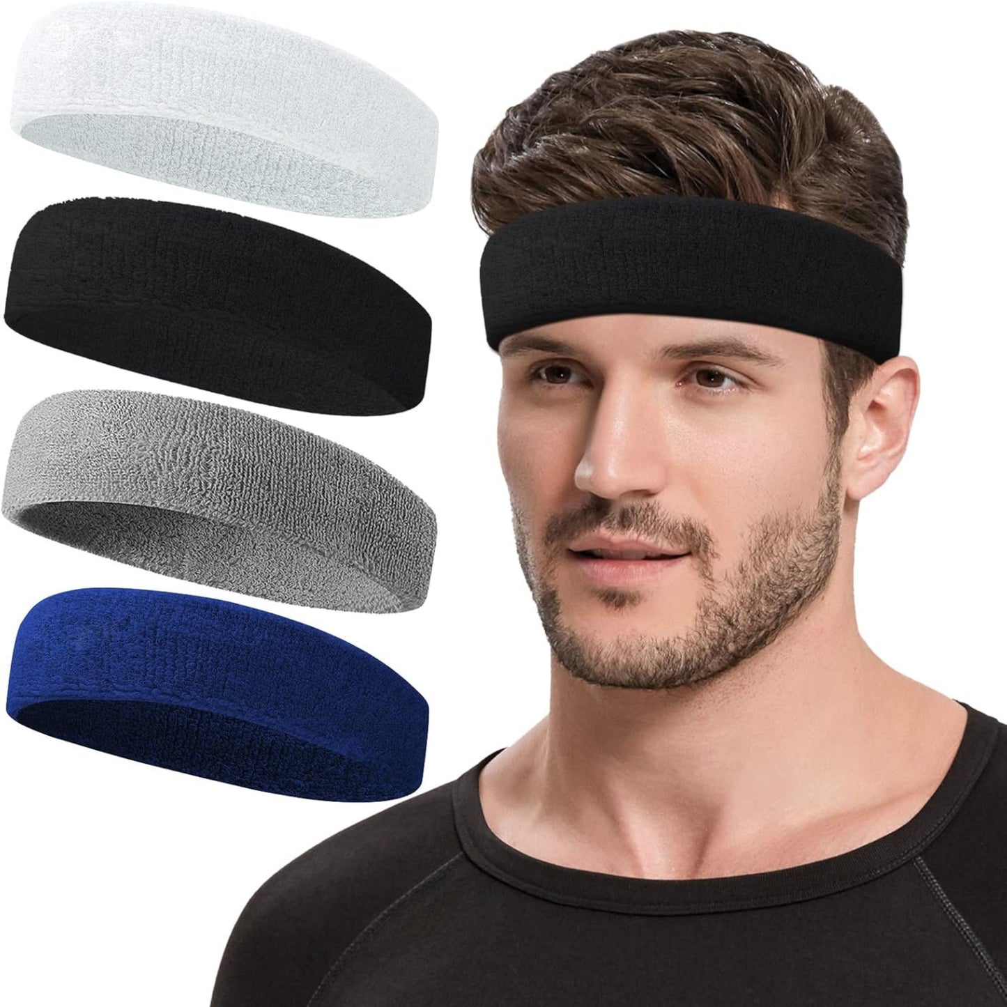Zweetband Hoofd - Unisex - Set van 4 Stuks