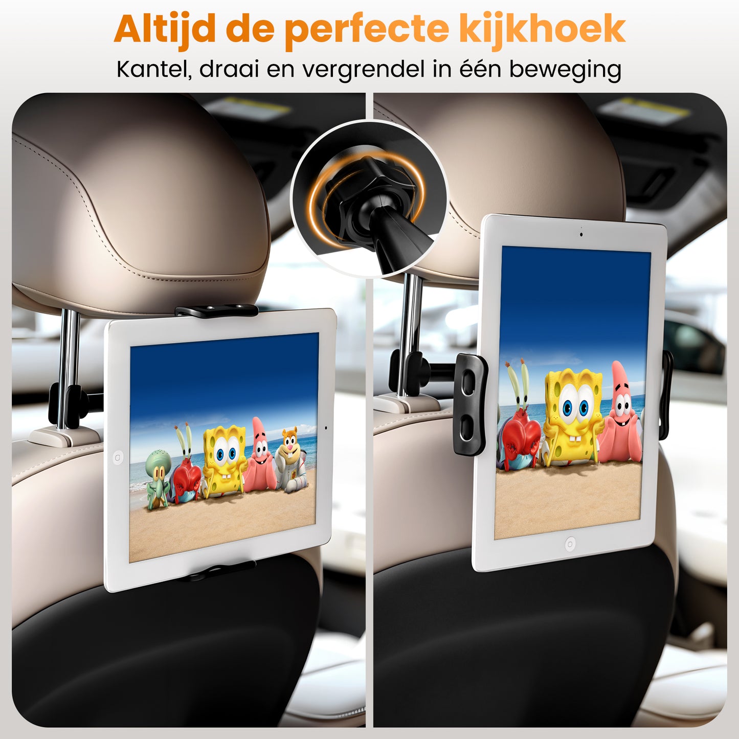 Tablet Houder Auto - Verstelbaar - Zwart