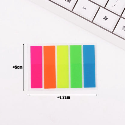 Sticky Notes Transparant - Index Tabs - Zelfklevend - 100 stuks - 5 Kleuren