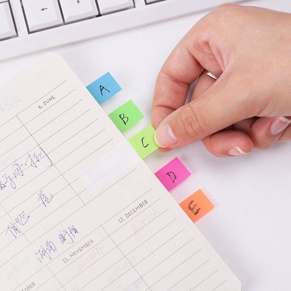 Sticky Notes Transparant - Index Tabs - Zelfklevend - 100 stuks - 5 Kleuren
