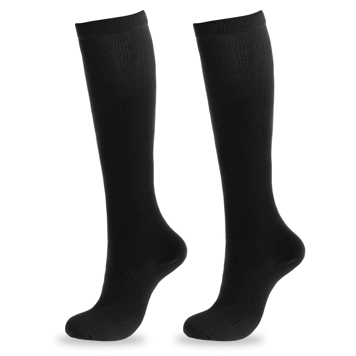 3 Paar Compressiekousen 15-20 mmHg - Hardloopsokken - Compressie Sokken voor Hardlopen, Vliegtuig, Wandelen - Zwart