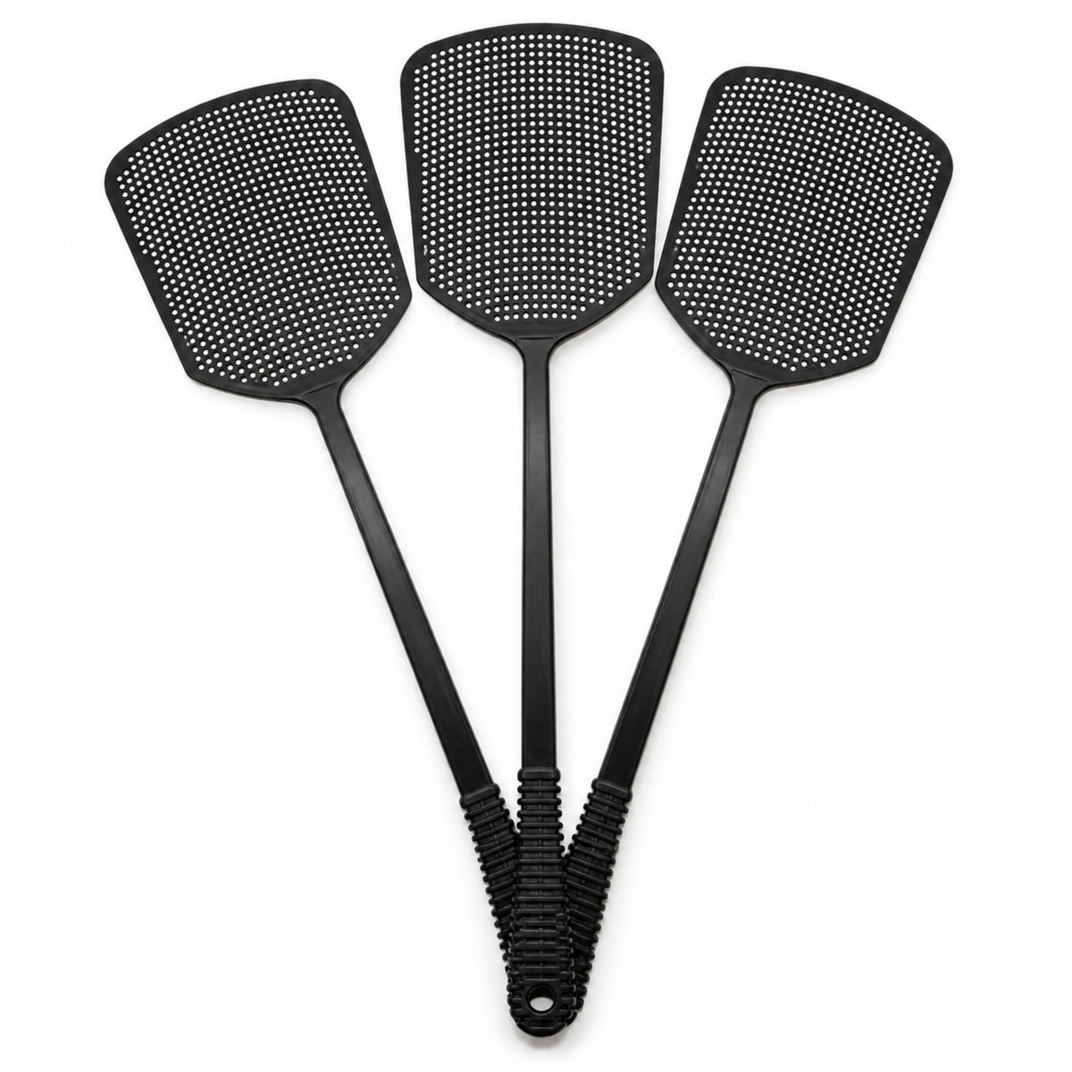 Vliegenmepper Plastic - 3 Stuks - Lange Steel - Ophangbaar- Vliegenvanger voor Binnen en Buiten - Zwart