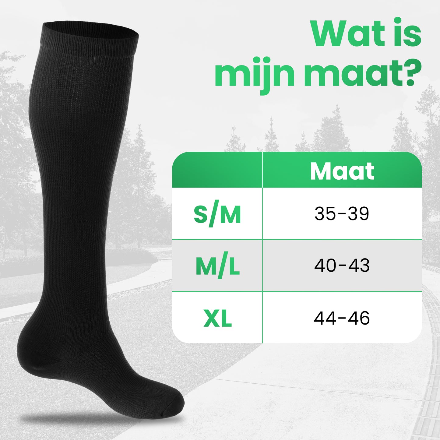 Compressiekousen 15-20 mmHg - Hardloopsokken - Zwart