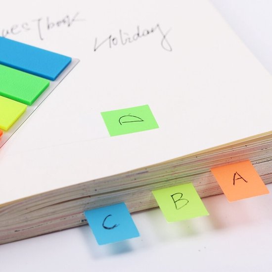 Sticky Notes Transparant - Index Tabs - Zelfklevend - 100 stuks - 5 Kleuren