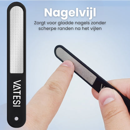 VATESI Nagelknipper Set met Nagelvijl - Teennagelknipper - Geschikt voor Dikke Nagels & Kalknagels - Nageltang - Pedicure Set - Manicure Set