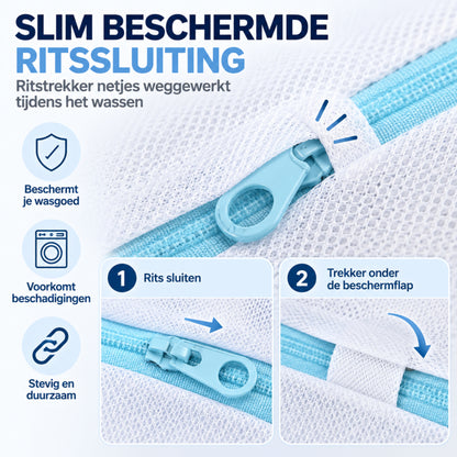 Waszak Groot - 110 x 90 CM - Waszak met Rits - Laundry Bag - Waszakken - Wit