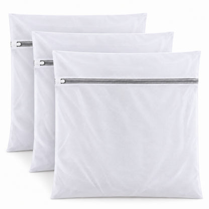 Waszakjes met Rits - Set van 3 - 61 x 61 CM - Wasnetten - Laundry Bags - Wit