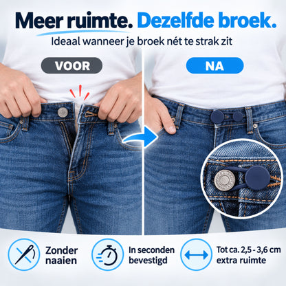 Knoopsgat Verlenger - Set van 28 Stuks - Broekverbreder - Knoopsgaten Elastiek - Knoopsverlenger - 15-18 MM