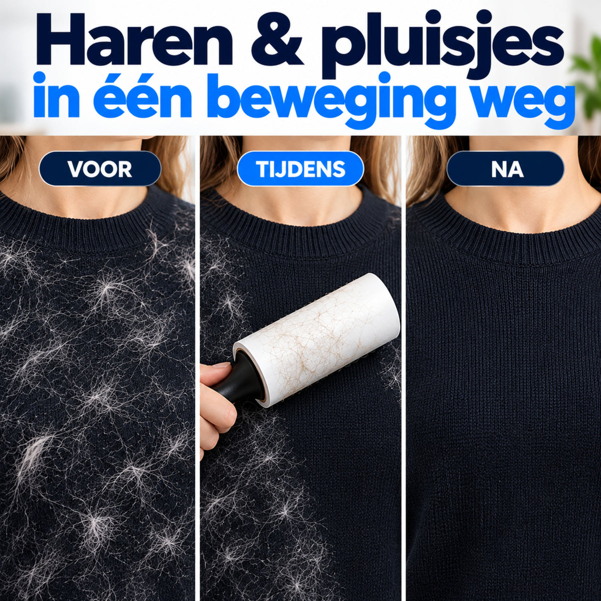 Kledingroller - 600 Kleefvellen - Kleefroller - Pluizenroller voor Kattenhaar, Hondenhaar & Pluizen - Plakroller - Pluizenverwijderaar