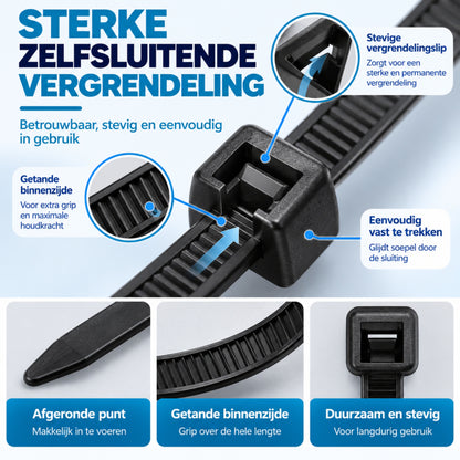 Kabelbinders - 600 Stuks - 10/15/20/30 CM - Tie Wraps - Kabelhouder