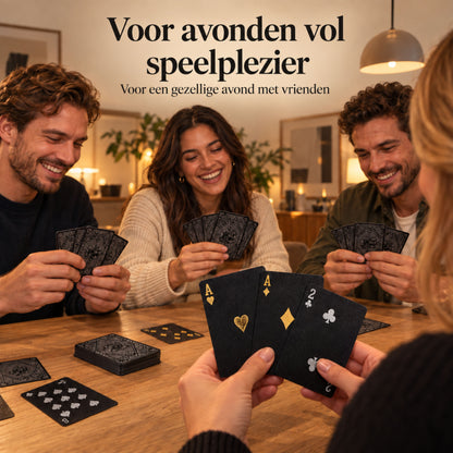 Speelkaarten Volwassenen - Pokerkaarten - 100% Plastic & Waterdichte Kaarten - Kaartspel - Zwart