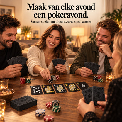 Speelkaarten Volwassenen - Pokerkaarten - 100% Plastic & Waterdichte Kaarten - Kaartspel - Zwart