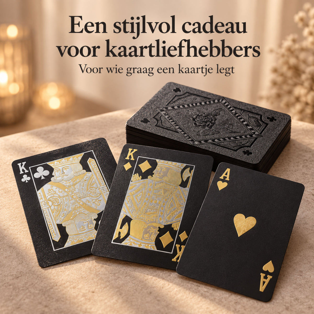 Speelkaarten Volwassenen - Pokerkaarten - 100% Plastic & Waterdichte Kaarten - Kaartspel - Zwart