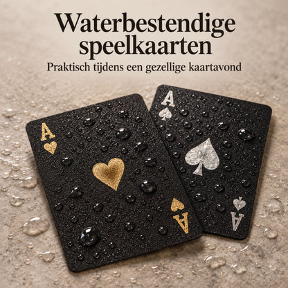 Speelkaarten Volwassenen - Pokerkaarten - 100% Plastic & Waterdichte Kaarten - Kaartspel - Zwart
