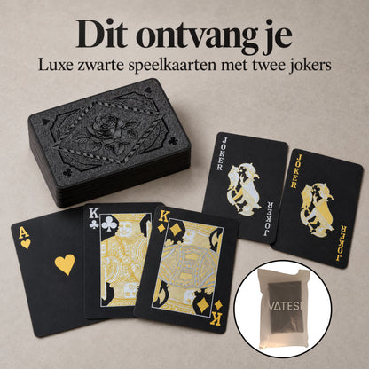 Speelkaarten Volwassenen - Pokerkaarten - 100% Plastic & Waterdichte Kaarten - Kaartspel - Zwart