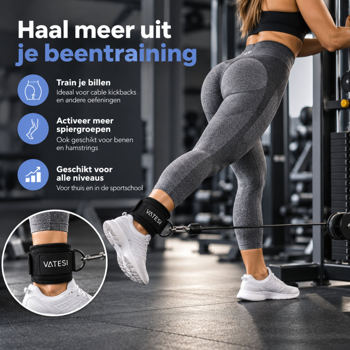 Ankle Strap - Ook Geschikt als Pols Strap - Wrist cuffs - Gym - Fitness - Enkelband Fitness - Enkel Straps - Set van 2 Stuks