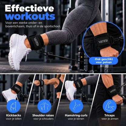Ankle Strap - Ook Geschikt als Pols Strap - Wrist cuffs - Gym - Fitness - Enkelband Fitness - Enkel Straps - Set van 2 Stuks