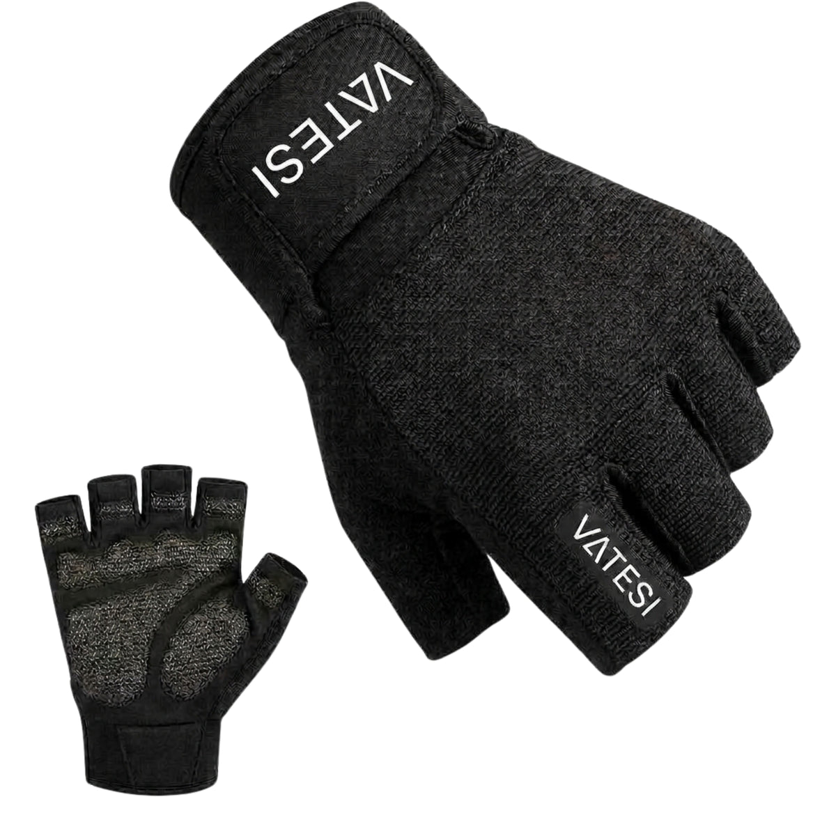 Fitness Handschoenen - Krachttraining, Gym & Crossfit - Sporthandschoenen geschikt voor Dames & Heren - Zwart - Maat: L
