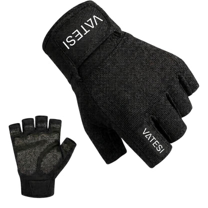 Fitness Handschoenen - Krachttraining, Gym & Crossfit - Sporthandschoenen geschikt voor Dames & Heren - Zwart - Maat: L