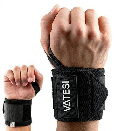 Wrist Wraps - Polsband voor Fitness - Polsbrace - Krachttraining - 2 Stuks - Zwart