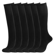 3 Paar Compressiekousen 15-20 mmHg - Hardloopsokken - Compressie Sokken voor Hardlopen, Vliegtuig, Wandelen - Zwart