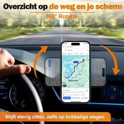 Telefoonhouder Auto Magnetisch Dashboard - Off-Road & Drempel Proof - Zwart