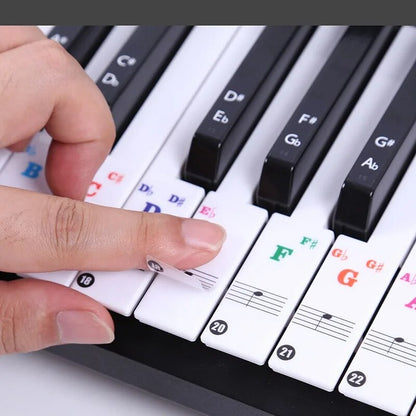 Piano Stickers - Keyboard Stickers - Eenvoudig Muzieknoten Leren - 49/54/61/88 Toetsen - Zwart