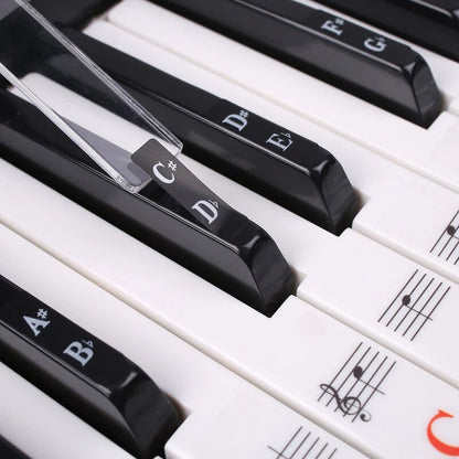 Piano Stickers - Keyboard Stickers - Eenvoudig Muzieknoten Leren - 49/54/61/88 Toetsen - Zwart