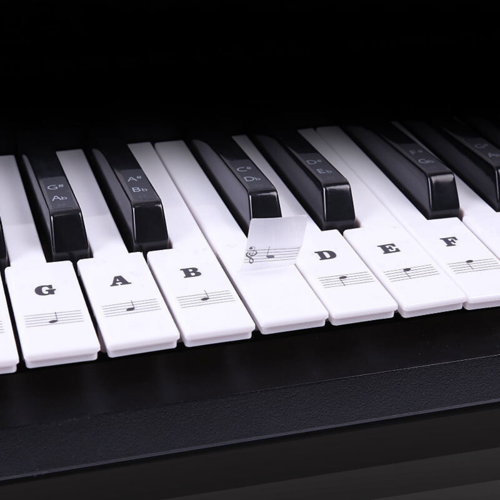 Piano Stickers - Keyboard Stickers - Eenvoudig Muzieknoten Leren - 49/54/61/88 Toetsen - Zwart