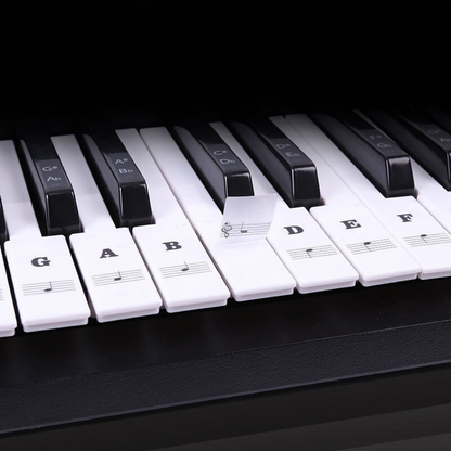Piano Stickers - Keyboard Stickers - Eenvoudig Muzieknoten Leren - 49/54/61/88 Toetsen - Zwart