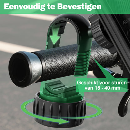 Telefoonhouder Fiets met Quick Release - Anti Shock & 360° Rotatie - Universeel - Zwart