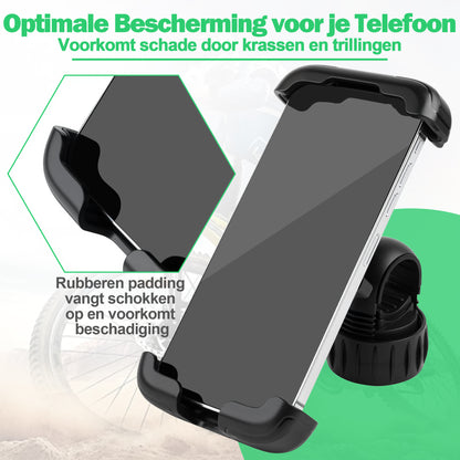 Telefoonhouder Fiets met Quick Release - Anti Shock & 360° Rotatie - Universeel - Zwart