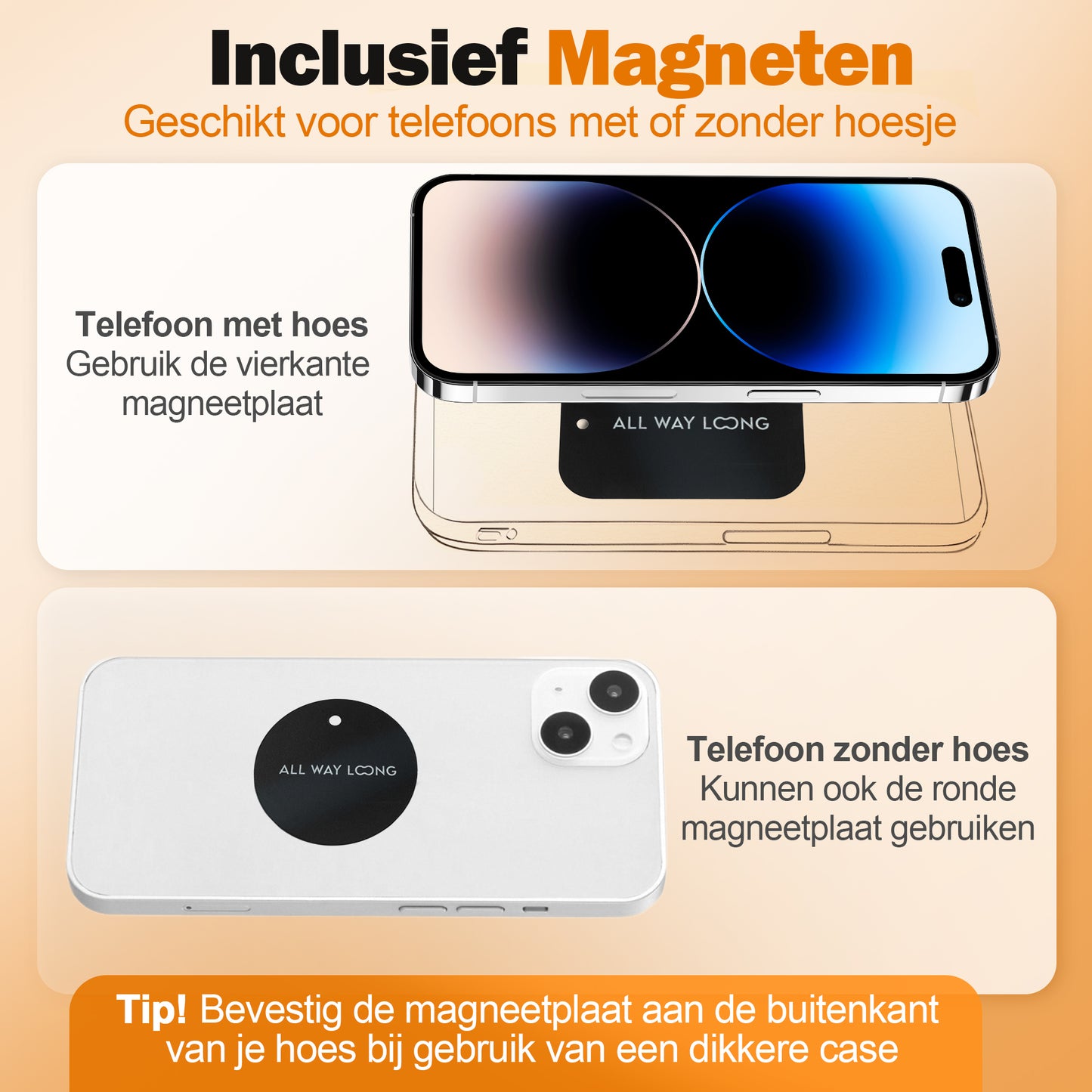 Telefoonhouder Auto Magnetisch - Dashboard - GSM Houder Auto - Off-Road & Drempel Proof - Magneet telefoonhouder - 360º Draaibaar