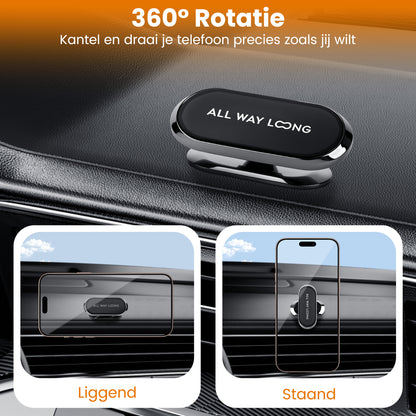 Telefoonhouder Auto Magnetisch - Dashboard - GSM Houder Auto - Off-Road & Drempel Proof - Magneet telefoonhouder - 360º Draaibaar