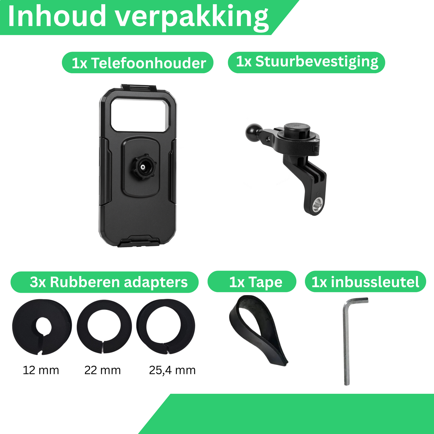 Telefoonhouder Fiets Waterdicht - 360° Rotatie - Universeel - Zwart