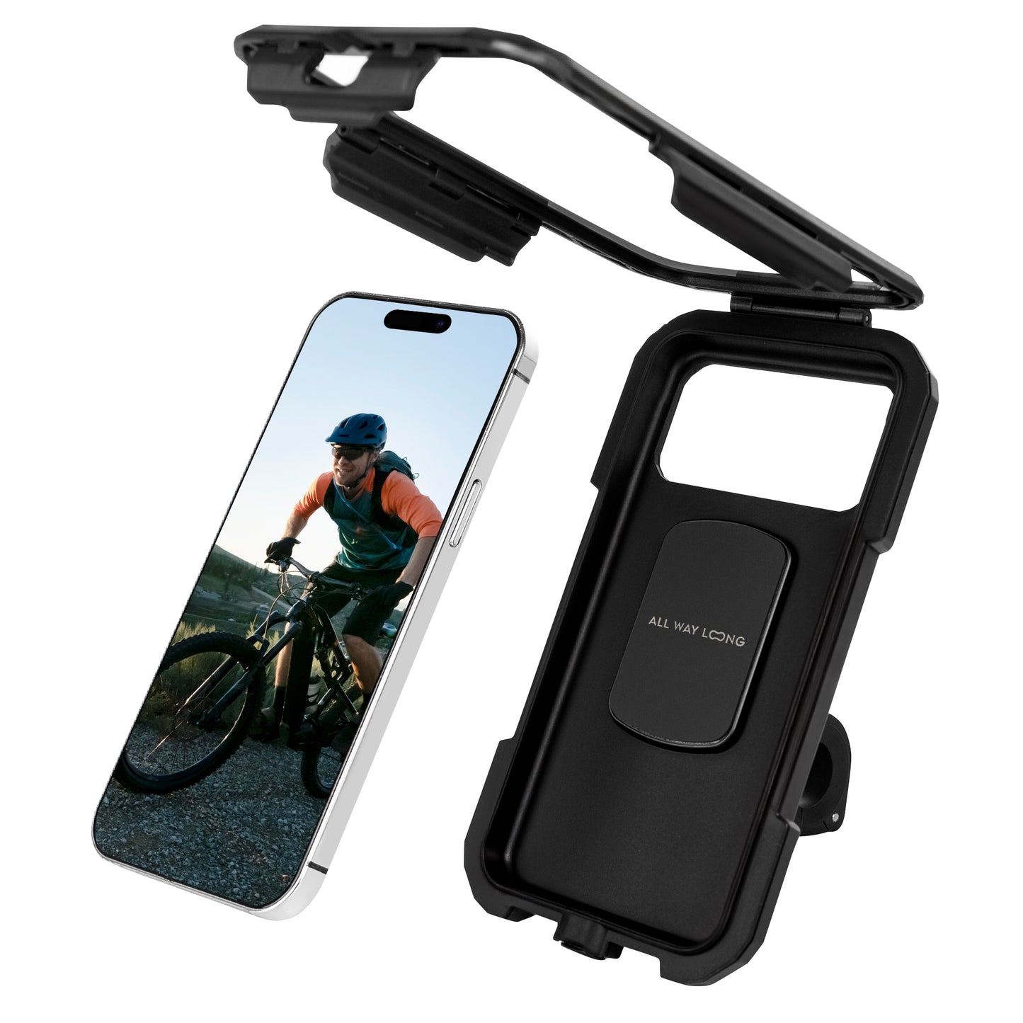 Telefoonhouder Fiets Waterdicht - 360° Rotatie - Universeel - Zwart