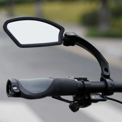 Fietsspiegel Links - Geschikt voor Ebike, Scooter & Fiets - Achteruitkijkspiegel op Stuur - Verstelbaar - Zwart