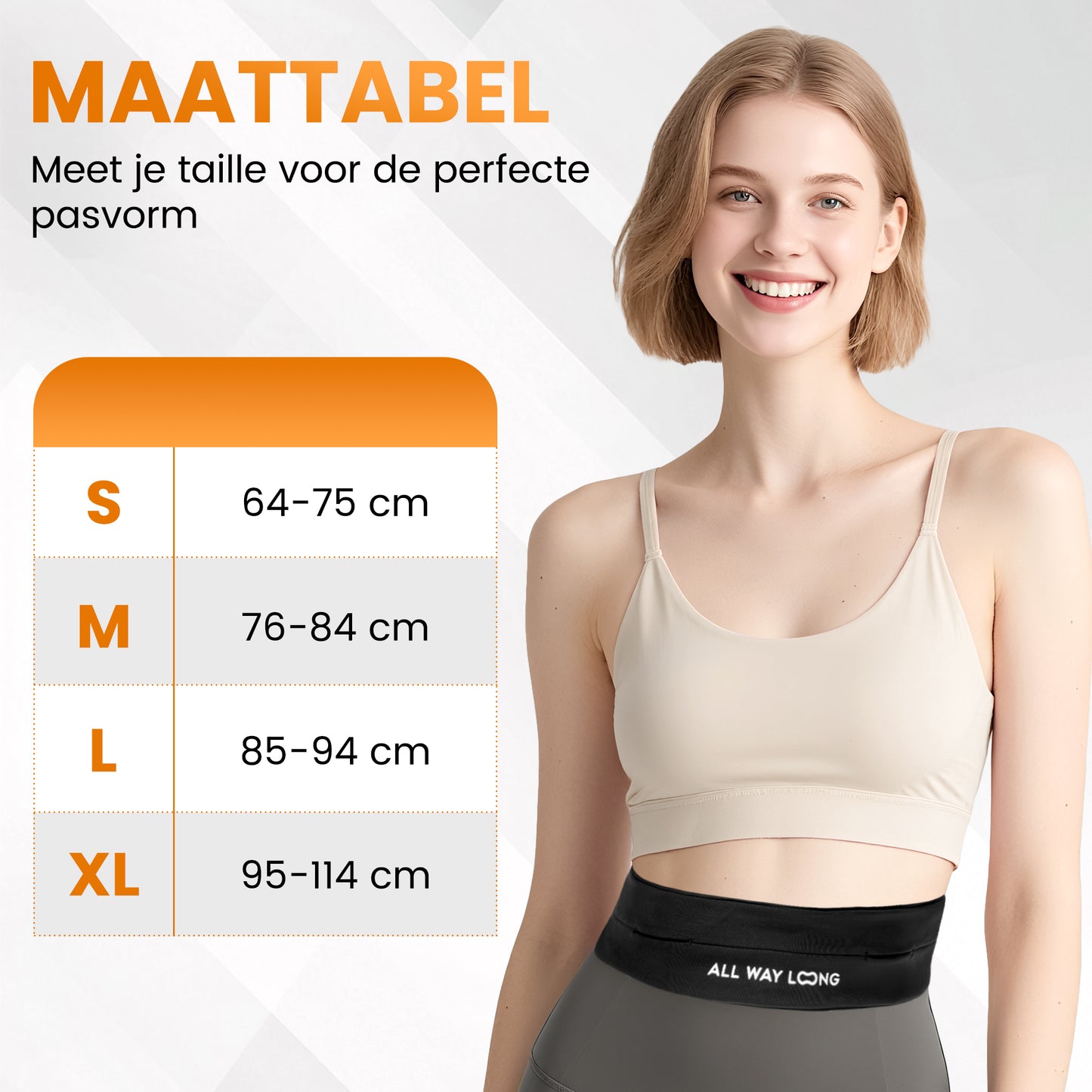 Hardloopriem Elastisch - Running Belt - Zwart